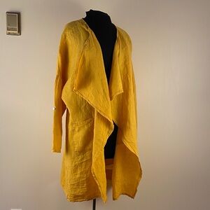Linen Cardigan Sunshine Yellow 1X